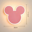 LED Pink Rabbit Sconce Wall Lamp Children's Bedroom Decorative Light by Ljojo