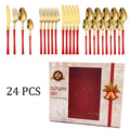 Ljojo 24Pcs Stainless Steel Cutlery Set - Luxury Dinnerware & Flatware Gift Box