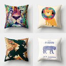 Ljojo Lion Tiger Head Pillowcase for Home Decor - Soft and Stylish Animal Cushion Cover