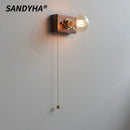 Ljojo Walnut Wood Retro LED Wall Lamp Stylish & Energy Efficient Lighting for Foyer Bedrooms