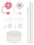 Ljojo 11Pcs Cup Accessories Set: Silicone Straw Stopper, Reusable Straw, Cleaning Brush - 40oz 30oz