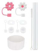 Ljojo 11Pcs Cup Accessories Set: Silicone Straw Stopper, Reusable Straw, Cleaning Brush - 40oz 30oz