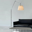 Fabric Lampshade Floor Lamp Silver Aluminium Parlor Bedroom Standing Lighting E27 Ljojo