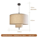 Ljojo Nordic Wabi Sabi Linen Fabric Pendant Lamp LED Ceiling Chandelier Home Decor Lighting