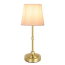 LED Gold Table Lamp Modern Night Light Fabric Shade Bedroom Bedside Lighting Ljojo