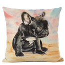 Cute Bulldog Hand-Painted Linen Pillowcase by Ljojo Teddy Collection