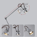 Chrome Metal Long Arm Desk Light Adjustable Angle for Bedroom Table Reading Study by Ljojo