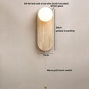 Ljojo LED Indoor Wall Sconce Yellow Travertine Glass Ball Luxury Bedroom Lamp