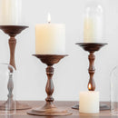 Ljojo Medieval Walnut Candlestick Ornaments - Hand-Turned French Wooden Table Atmosphere Holder