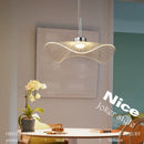 Nordic Restaurant Chandelier Lotus Leaf Straw Hat Lamp for Bedroom by Ljojo
