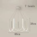 Ljojo Modern U Shape Ceiling Led Chandeliers for Living Room Luxury Home Decor Fixture
