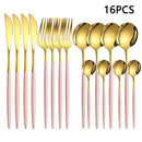 Ljojo 16-Piece Stainless Steel Tableware Set for Home, Hotel, and Restaurant