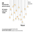 Ljojo Bubble Pendant Light Fixture Colored Glass Modern LED Dimmable Atmosphere Lighting