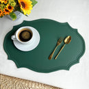 Ljojo Light Grey Faux Leather Oval Placemats for Stylish Table Decor