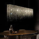 Nordic Rectangular Drop Crystal Chandelier - Luxury LED Hanging Lamp for Living Dining Room by Ljojo