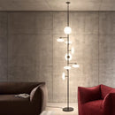 European Minimalist White Glass LED Floor Lamp by Ljojo - Multi-head Metal Frame Bedside Living Room Decor