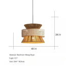 Ljojo Vintage Japanese Pendant Lamp Hemp Rope Chandelier Stylish Lighting Kitchen Living Roomudosundo