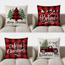 Ljojo Merry Christmas Plaid Trees Pillow Cover for Sofa, Bedroom, Car