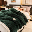 Ljojo 3-Layer Coral Fleece Winter Blanket - Warmth Quilt for Cozy Comfort