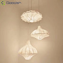 Japanese Wabi Sabi Silk E27 White LED Pendant Light for Living Room by Ljojo