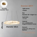 Faux Marble Round Pendant Light Modern Resin Hanging Lamp for Living Dining Study Room