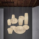 Ljojo Stainless Steel Nordic Chandeliers Living Room Pendant Lights Bedroom Home Decor