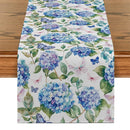 Hydrangea Dragonfly Butterfly Table Runner by Ljojo for Kitchen Dining Living Room