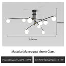 Glass Ball LED Pendant Light Fixture for Living Dining Room - Ljojo
