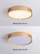 Ceiling Lamps Japanese Creative Walnut Bedroom Lamp Modern Round Lamp by Ljojo