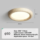 Nordic Yellow Travertine Ceiling Light Led Round Wabi Sabi Stone Lamp by Ljojo