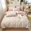 Ljojo Minimalist Cartoon Design Duvet Cover Set in 100% Cotton, 4-Piece Bedding Collection