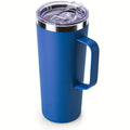 Ljojo 24oz Double Wall Coffee Tumbler with Handle Lid Stainless Steel Insulated Cup