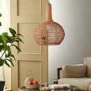 Wabi-Sabi Cap Rattan LED Pendant Lights - Japanese Tea Room Chandelier by Ljojo