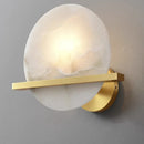 Ljojo Marble Alabaster Wall Lamp: Modern All-Copper Fixture for TV Background, Bedside, Corridor.