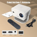Ljojo™ 1080P 700ANSI 4K Android14 Projector Auto Keystone Focus Wifi6 BT5.2 Outdoor