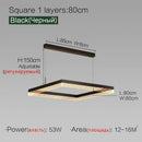 Nordic Square Pendant Lights Dimmable for Living Room - Ljojo