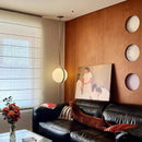 Nordic Designer LED Floor Lamp Chrome Metal Acrylic Ball Light for Living Room by Ljojo.
