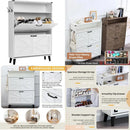 Ljojo™ Farmhouse Shoe Storage Cabinet with Drawers and Open Shelves for Entryway