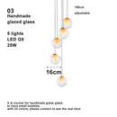 Ljojo Bubble Pendant Light Fixture Colored Glass Modern LED Dimmable Atmosphere Lighting