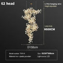 Large Ginkgo Leaf Chandelier Staircase Lights for Luxury Villas by Ljojo