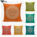 Ljojo Mandala Boho Retro Designer Linen Cushion Cover 45*45cm for Sofa
