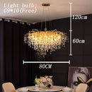 Nordic Chrome Gold Crystal Chandelier Luxury Branches Living Room Bedroom - Ljojo