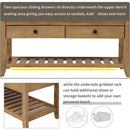 Ljojo™ Entry Shoe Bench with Cushioned Seat, 2 Drawers & Slatted Shelf