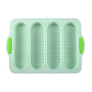 Ljojo 4-Grid Silicone French Bread Baking Mold - Nonstick Baguette Tray