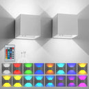 Ljojo LED Square Wall Lamp 6W Remote-Controlled USB Rechargeable Indoor Light
