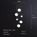Ljojo Linear Glass Ball Pendant Light Modern Luxury Interior Lighting Staircase Bedroom