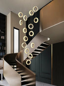 Ljojo Luxury Crystal Round LED Chandelier Gold Ceiling Lamp