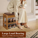 Ljojo™ Mid-Century 2-Tier Shoe Rack Bench: Compact Storage with 550lbs Capacity