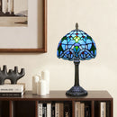 Blue Baroque Design Stained Glass Table Lamp for Living Room by Ljojo