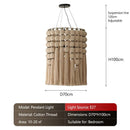 Ljojo French Tassel Woven Chandelier - Creative Art Pendant Light for Living Room Decoration